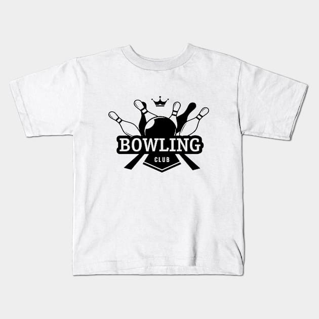 Bowling Club Kids T-Shirt by Brainable ART